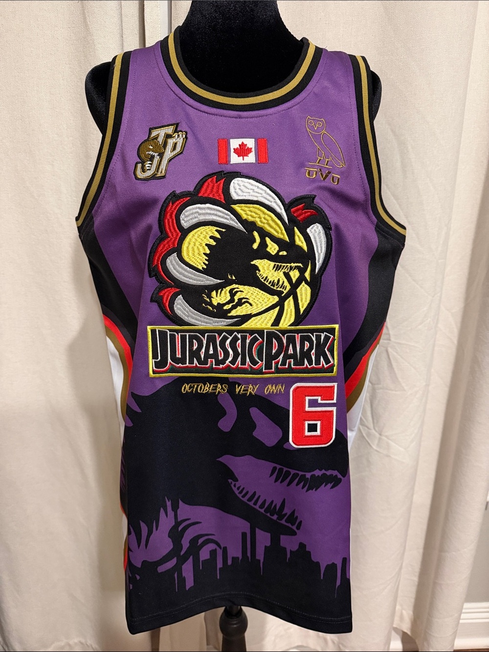 Jurassic Park x OVO Purple mens Basketball Jersey